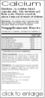 Calcium Supplement: An all natural vitamin store with iron food supplement, magnesium food supplement, potassium food supplement and silica food supplement.