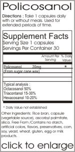 Policosanol 20mg Ingredient Supplement Facts