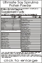 Weight Loss Soy Protein Spirulina Powder - Vanilla Supplement Facts