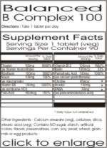  B Complex Vitamin 100 Ingredient Supplement Facts