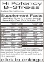 B Complex Vitamin 100 Ingredient Supplement Facts