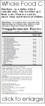 Whole Food Vitamin C Ingredient Supplement Facts